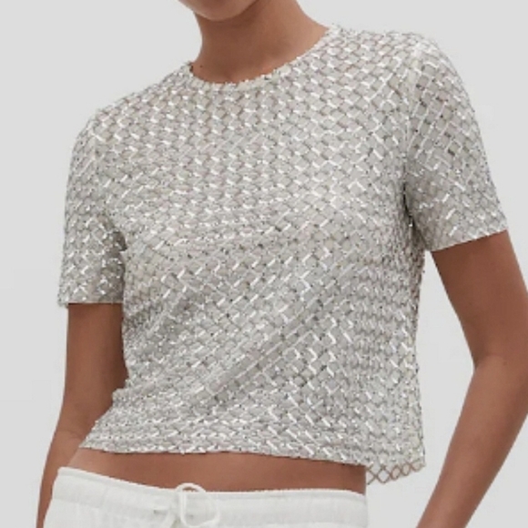 Stradivarius Sequin Top Sz L - Picture 3 of 14